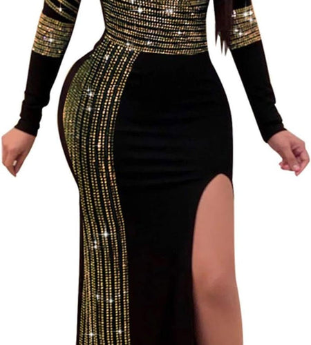 Women Long Sleeve Birthday Dresses Sexy Hot Diamond Process Sexy Dress Party Club Night Dress… - My Store
