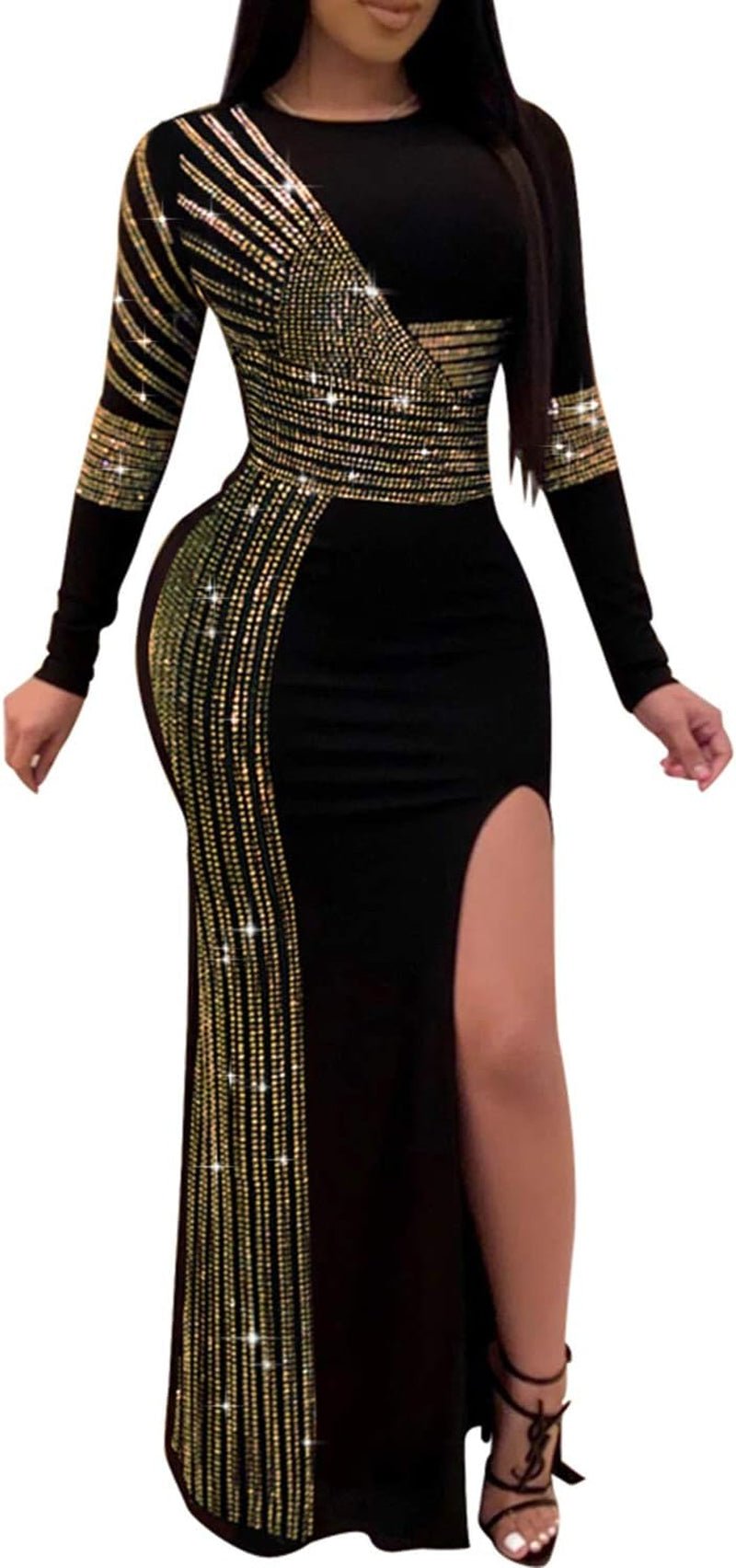 Women Long Sleeve Birthday Dresses Sexy Hot Diamond Process Sexy Dress Party Club Night Dress… - My Store