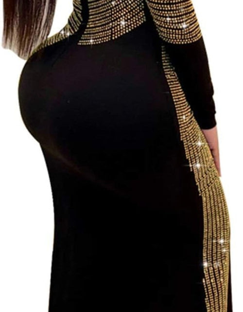 Load image into Gallery viewer, Women Long Sleeve Birthday Dresses Sexy Hot Diamond Process Sexy Dress Party Club Night Dress… - My Store
