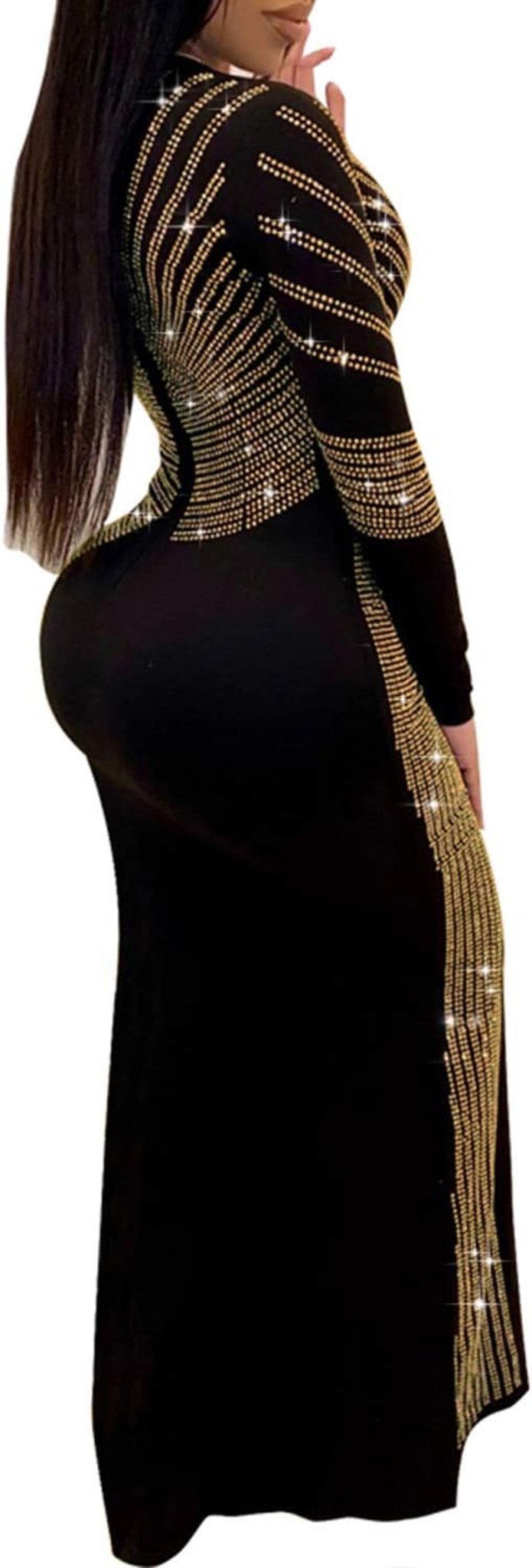 Women Long Sleeve Birthday Dresses Sexy Hot Diamond Process Sexy Dress Party Club Night Dress… - My Store