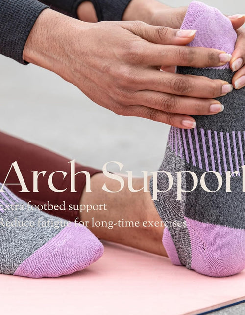 Load image into Gallery viewer, Women'S Athletic Ankle Socks with Heel Tab, Premium Cotton, Soft Cushion, Reinforced Toe, Arch Support, Pack of 6 - My Store
