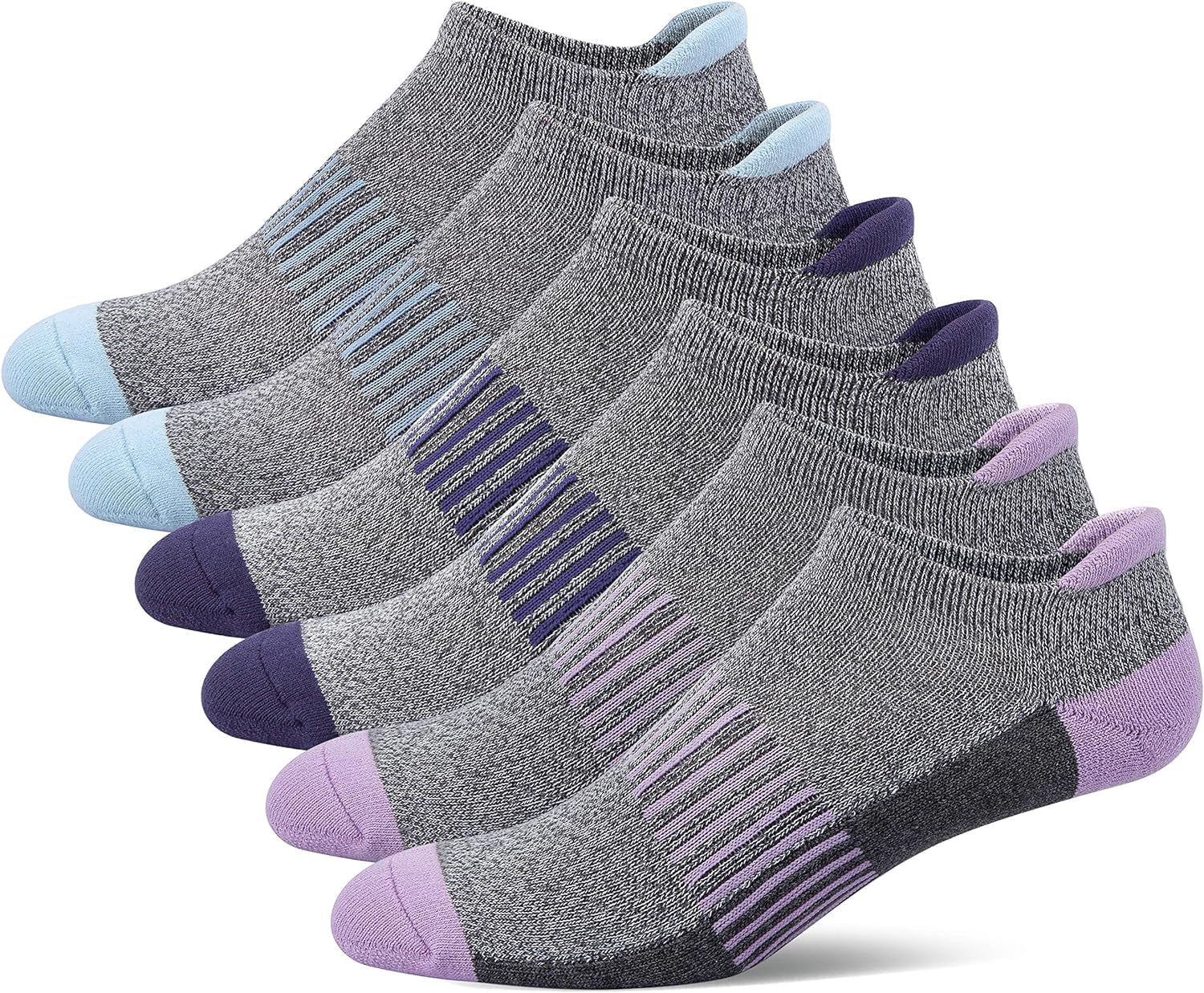 Women'S Athletic Ankle Socks with Heel Tab, Premium Cotton, Soft Cushion, Reinforced Toe, Arch Support, Pack of 6 - My Store