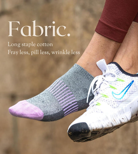 Women'S Athletic Ankle Socks with Heel Tab, Premium Cotton, Soft Cushion, Reinforced Toe, Arch Support, Pack of 6 - My Store