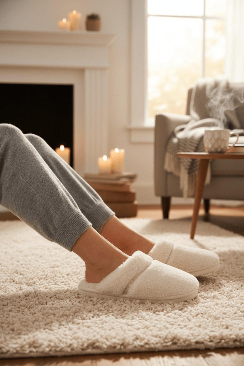 Women'S Comfy Faux Fur House Slipper Scuff Memory Foam Slip on Anti - Skid Sole - My Store