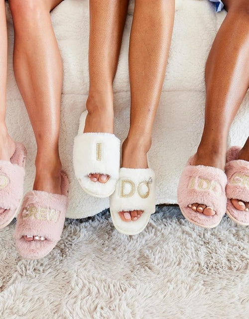 Load image into Gallery viewer, Women'S Giftable I Do &amp; I Do Crew Bride Slippers for Weddings and Bachelorette Party - My Store
