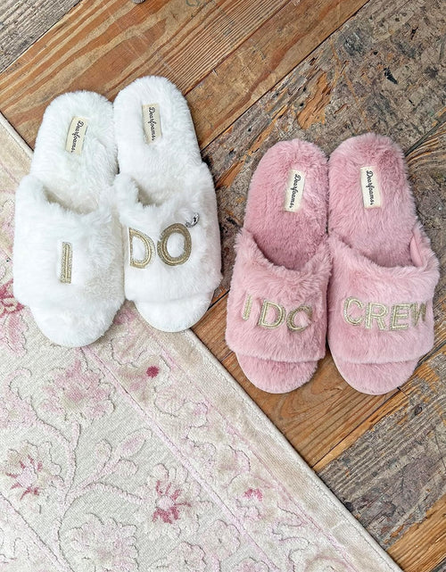 Load image into Gallery viewer, Women'S Giftable I Do &amp; I Do Crew Bride Slippers for Weddings and Bachelorette Party - My Store
