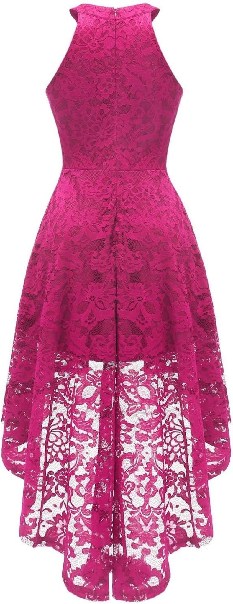 Women'S Halter Floral Lace Cocktail Party Dress Hi - Lo Bridesmaid Dress - My Store