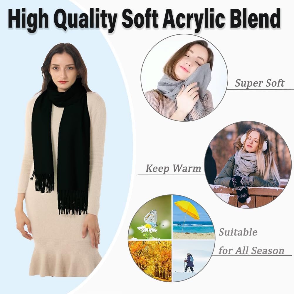 Womens Soft Cashmere Acrylic Shawl Scarf Large Pashmina Wrap Stole Gift Idea - My Store