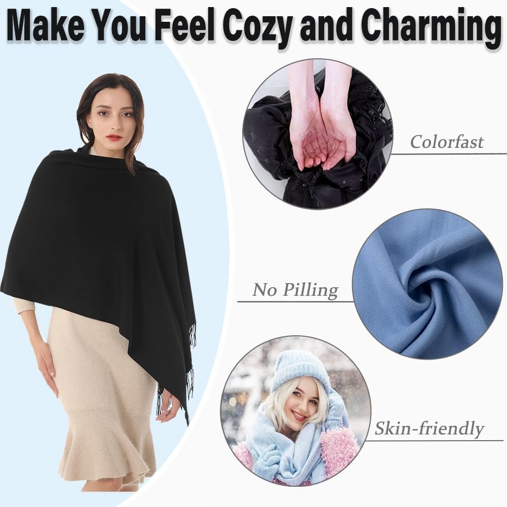 Womens Soft Cashmere Acrylic Shawl Scarf Large Pashmina Wrap Stole Gift Idea - My Store